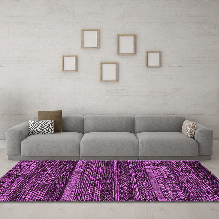 Machine Washable Oriental Purple Modern Area Rugs in a Living Room, wshabs5507pur