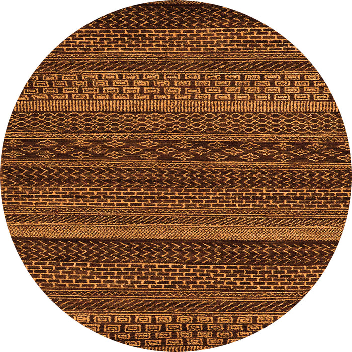 Round Oriental Orange Modern Rug, abs5507org