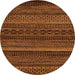 Round Oriental Orange Modern Rug, abs5507org