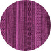 Round Oriental Pink Modern Rug, abs5507pnk