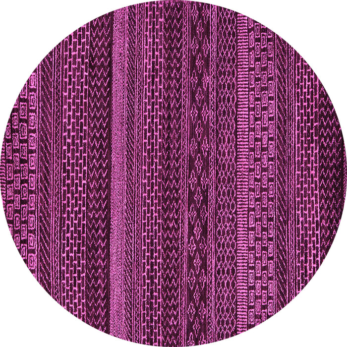 Round Machine Washable Oriental Pink Modern Rug, wshabs5507pnk