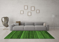 Machine Washable Oriental Green Modern Rug, wshabs5507grn