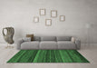 Machine Washable Oriental Emerald Green Modern Area Rugs in a Living Room,, wshabs5507emgrn