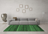 Machine Washable Oriental Emerald Green Modern Rug, wshabs5507emgrn