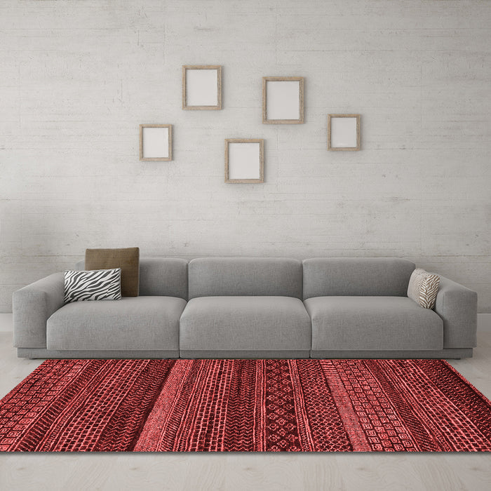Modern Red Washable Rugs