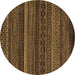 Round Oriental Brown Modern Rug, abs5507brn