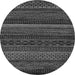 Round Oriental Gray Modern Rug, abs5507gry