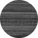 Round Machine Washable Oriental Gray Modern Rug, wshabs5507gry