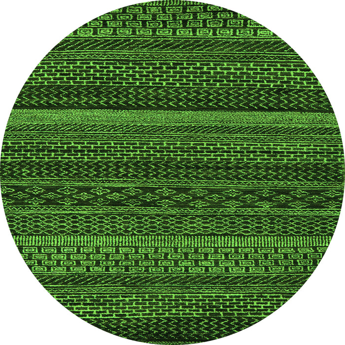 Round Oriental Green Modern Rug, abs5507grn