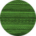 Round Oriental Green Modern Rug, abs5507grn