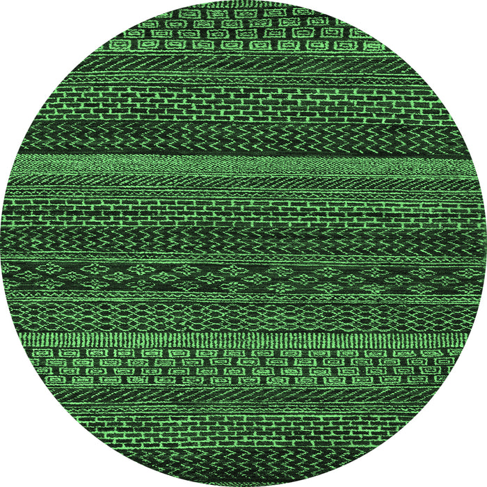 Round Oriental Emerald Green Modern Rug, abs5507emgrn