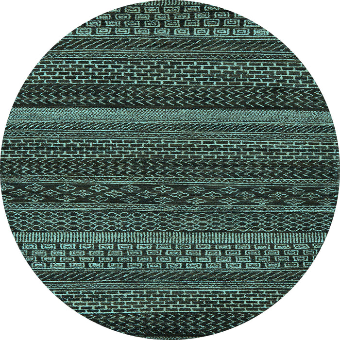 Round Oriental Light Blue Modern Rug, abs5507lblu