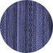 Round Oriental Blue Modern Rug, abs5507blu