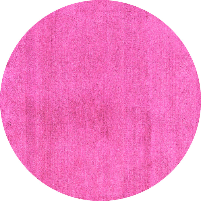 Round Machine Washable Oriental Pink Modern Rug, wshabs5508pnk