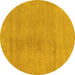 Round Oriental Yellow Modern Rug, abs5508yw