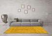 Machine Washable Oriental Yellow Modern Rug in a Living Room, wshabs5508yw