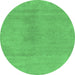 Round Oriental Emerald Green Modern Rug, abs5508emgrn