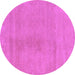 Round Machine Washable Oriental Purple Modern Area Rugs, wshabs5508pur