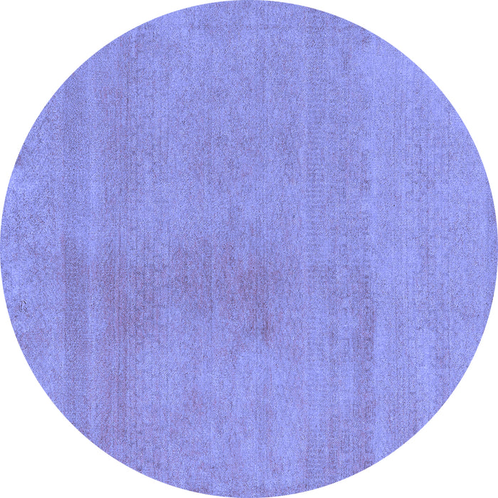 Round Machine Washable Oriental Blue Modern Rug, wshabs5508blu