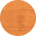 Round Machine Washable Oriental Orange Modern Area Rugs, wshabs5508org