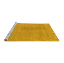 Sideview of Machine Washable Oriental Yellow Modern Rug, wshabs5508yw