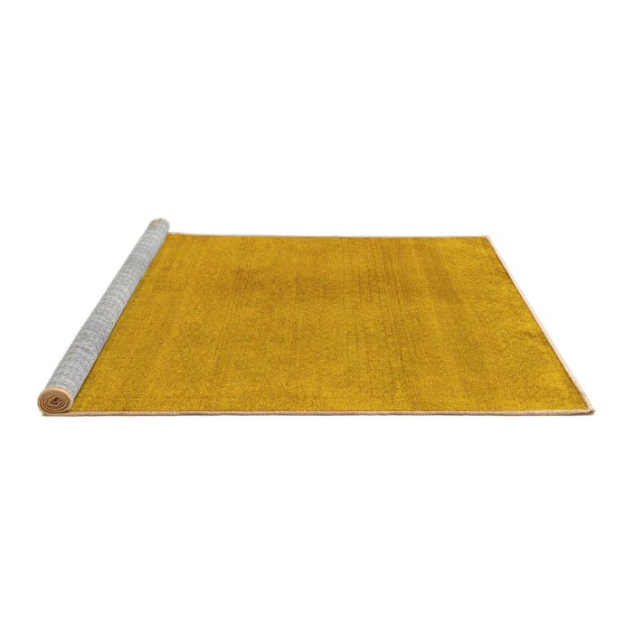 Sideview of Machine Washable Oriental Yellow Modern Rug, wshabs5508yw