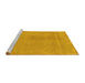 Sideview of Machine Washable Oriental Yellow Modern Rug, wshabs5508yw