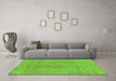 Machine Washable Oriental Green Modern Area Rugs in a Living Room,, wshabs5508grn