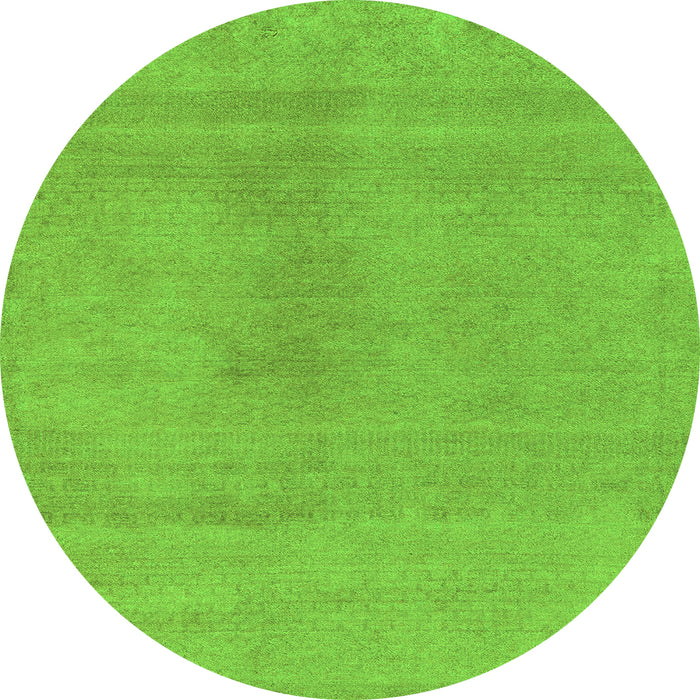 Round Machine Washable Oriental Green Modern Area Rugs, wshabs5508grn