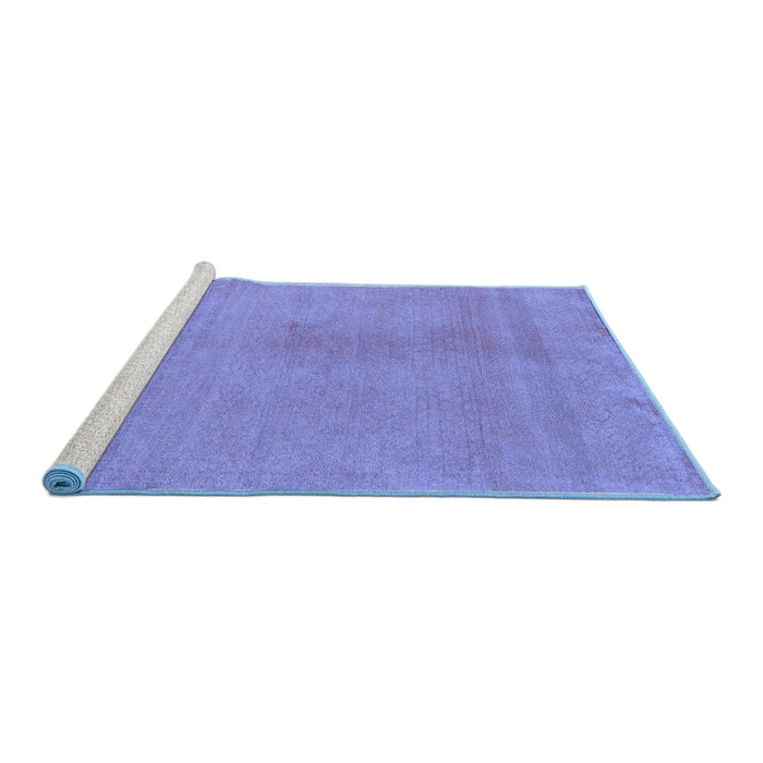 Sideview of Machine Washable Oriental Blue Modern Rug, wshabs5508blu