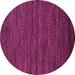 Round Oriental Pink Modern Rug, abs5509pnk