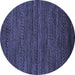 Round Oriental Blue Modern Rug, abs5509blu