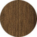 Round Oriental Brown Modern Rug, abs5509brn