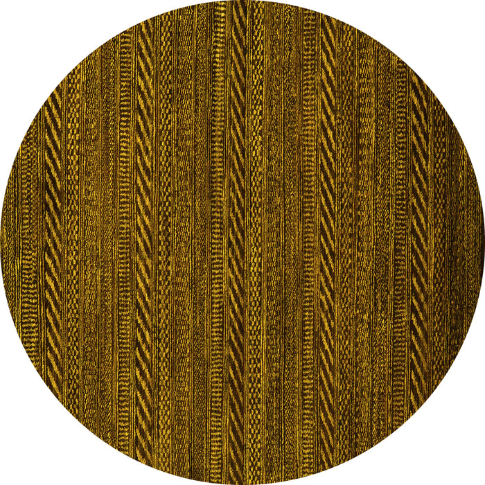 Round Oriental Yellow Modern Rug, abs5509yw