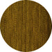 Round Oriental Yellow Modern Rug, abs5509yw