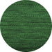 Round Oriental Emerald Green Modern Rug, abs5509emgrn