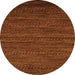 Round Oriental Orange Modern Rug, abs5509org