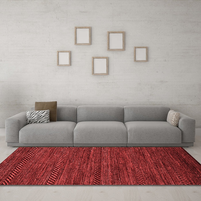 Modern Red Washable Rugs