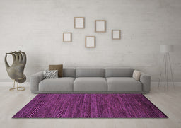 Machine Washable Oriental Purple Modern Area Rugs in a Living Room, wshabs5509pur