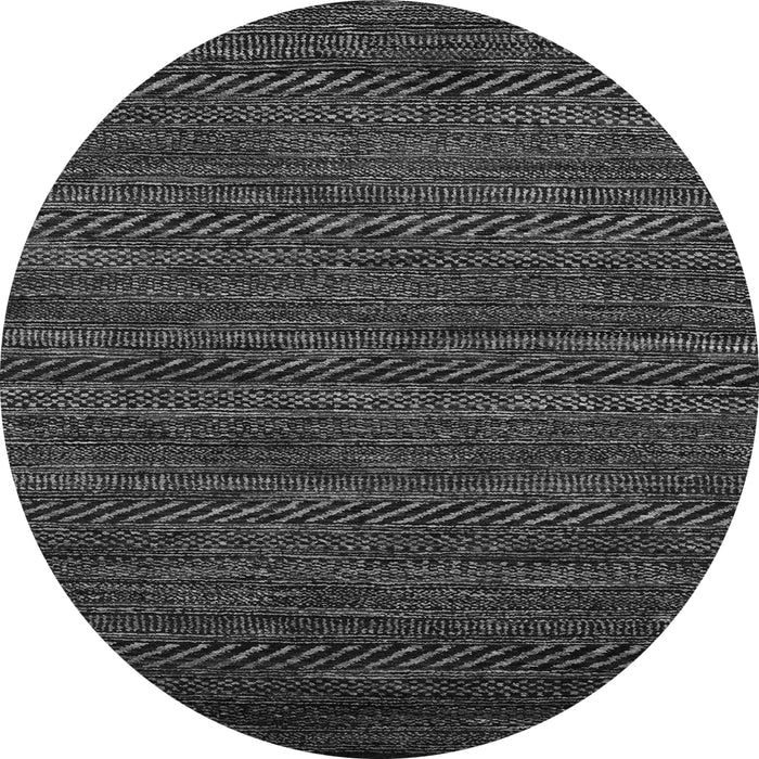 Round Machine Washable Oriental Gray Modern Rug, wshabs5509gry