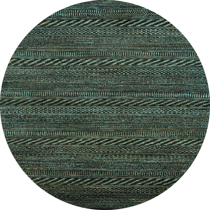 Round Oriental Light Blue Modern Rug, abs5509lblu