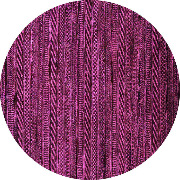 Round Machine Washable Oriental Pink Modern Rug, wshabs5509pnk