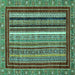 Square Southwestern Turquoise Country Rug, abs550turq