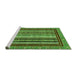 Sideview of Machine Washable Southwestern Green Country Area Rugs, wshabs550grn