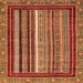 Square Southwestern Orange Country Rug, abs550org