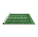 Sideview of Machine Washable Southwestern Emerald Green Country Area Rugs, wshabs550emgrn