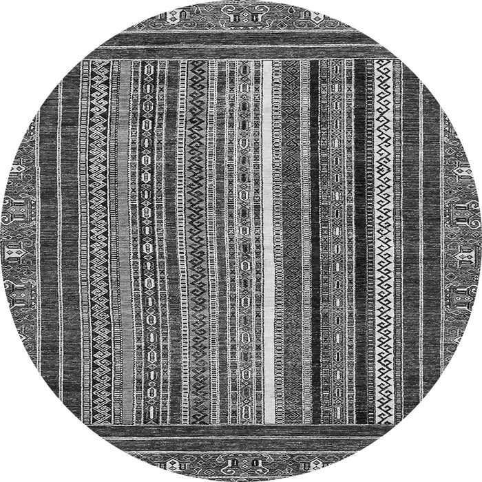 Round Southwestern Gray Country Rug, abs550gry