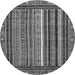 Round Southwestern Gray Country Rug, abs550gry