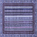 Square Southwestern Blue Country Rug, abs550blu