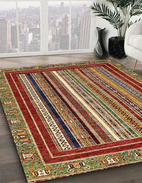 Abstract Saffron Red Southwestern Rug, abs550